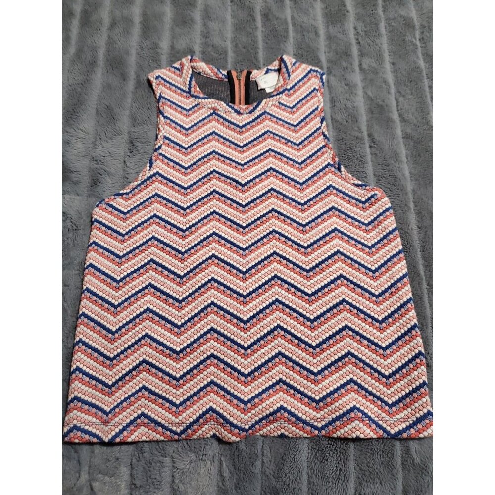 Anthropologie Postage Stamp Retro Crewneck Sleeveless Tank  Geometric NWOT Sz S